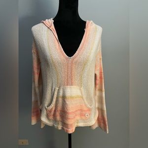 BILLABONG Baja Beach Hooded Sweater Pink & Yellow Good Condition Size S